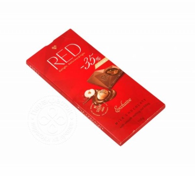 Шоколад RED Delight молочный ореховая начинка 0,110кг (1/20)