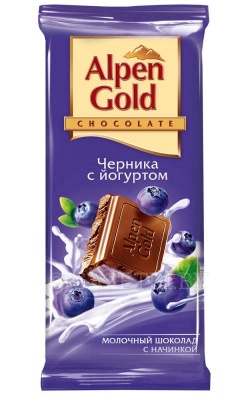 Шоколад Альпен Голд чернично-йогурт 90г (1/20)