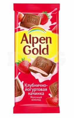 Шоколад Альпен Голд клубника/йогурт 90г (1/20)