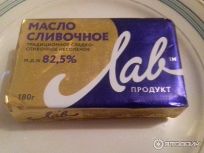 Масло сливочное Традиционное ЛАВ ПРОДУКТ 82,5% 0,2кг (1/20)